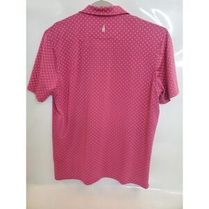 johnnie-O Polo Shirt Mens Large Pink Short Sleeve Micro Print Stretch Soft Golf